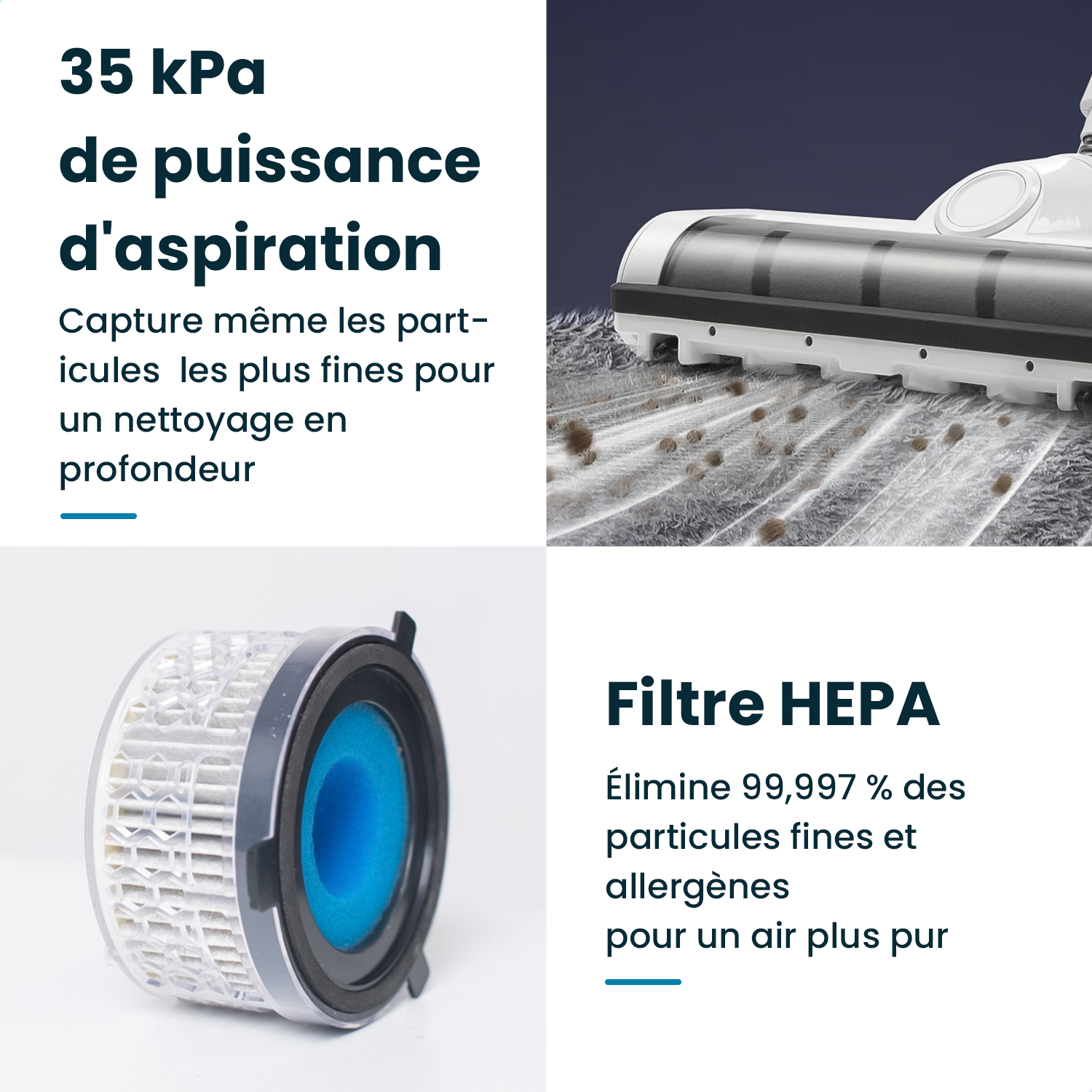 aspirateur sans fil eziclean cyclomax R22 station pour tous les types de sols