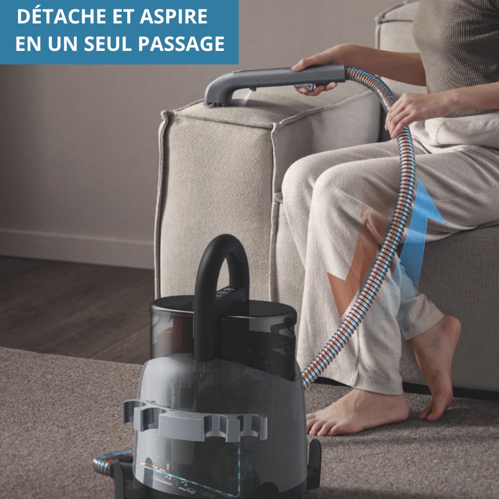 nettoyeur detachant chauffant eziclean hot spot W4 détache et aspire en un seul passage
