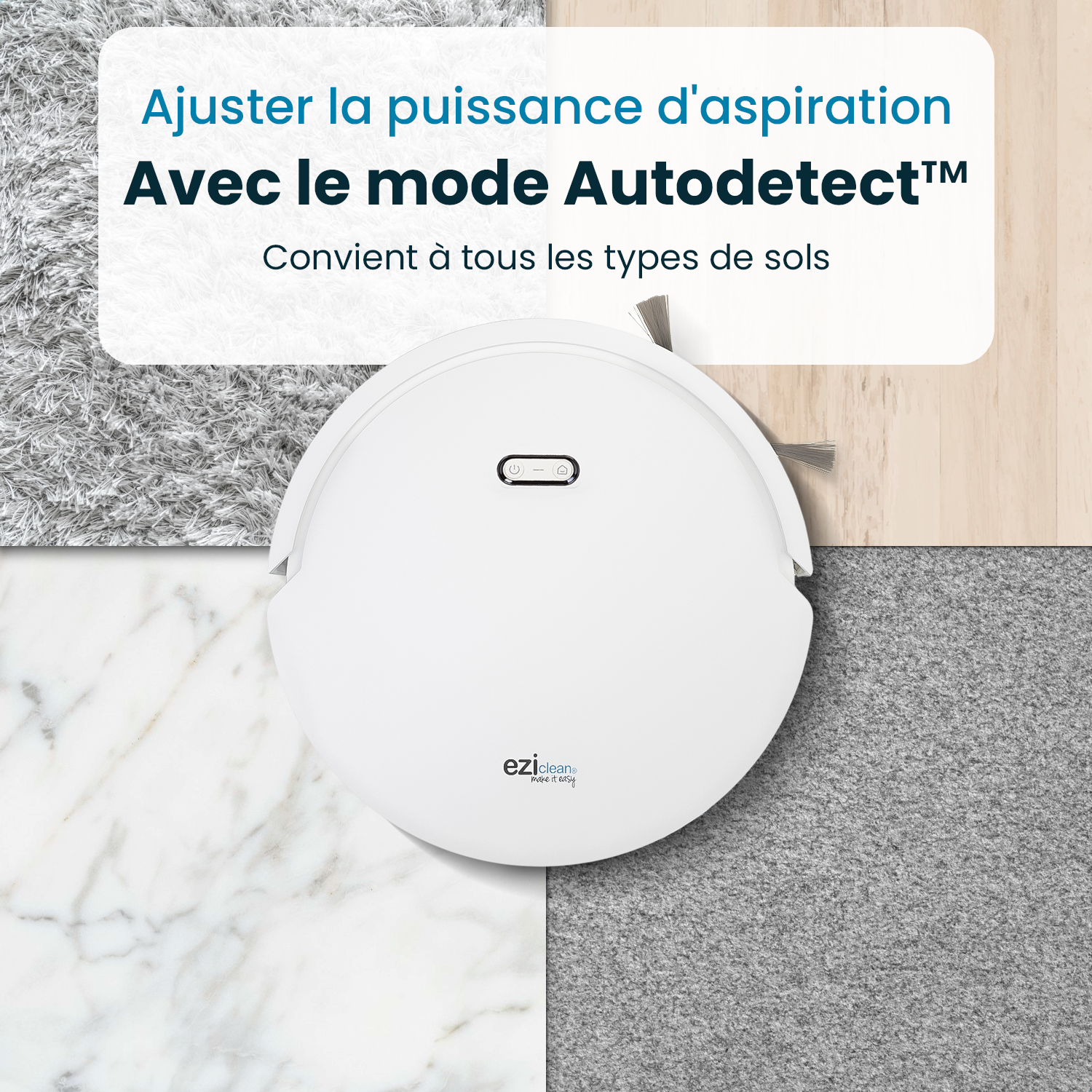 robot aspirateur laveur connecté all in one avec station de vidange eziclean Z15 avec autodetect