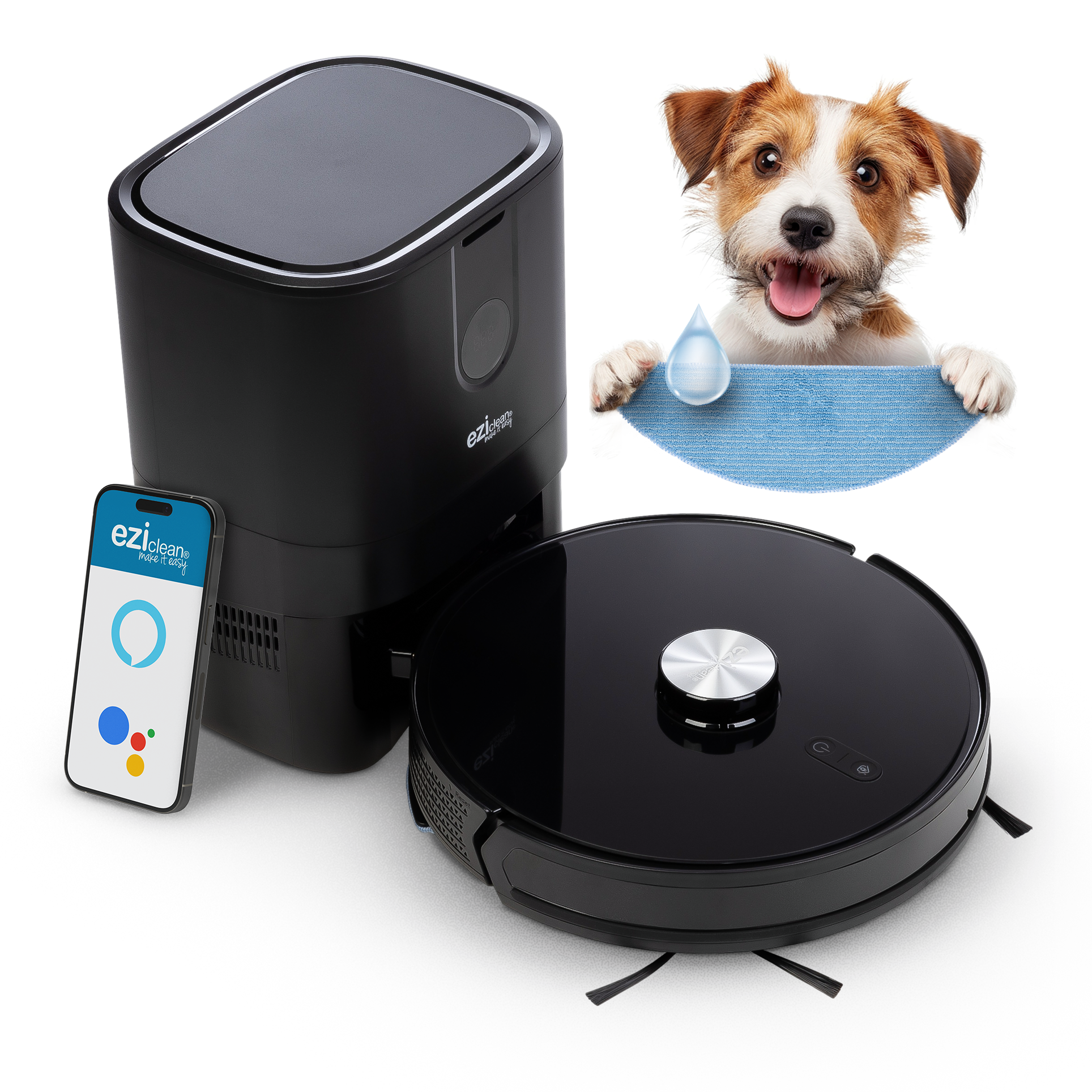 robot aspirateur laveur connecté eziclean Z7 avec base de vidange