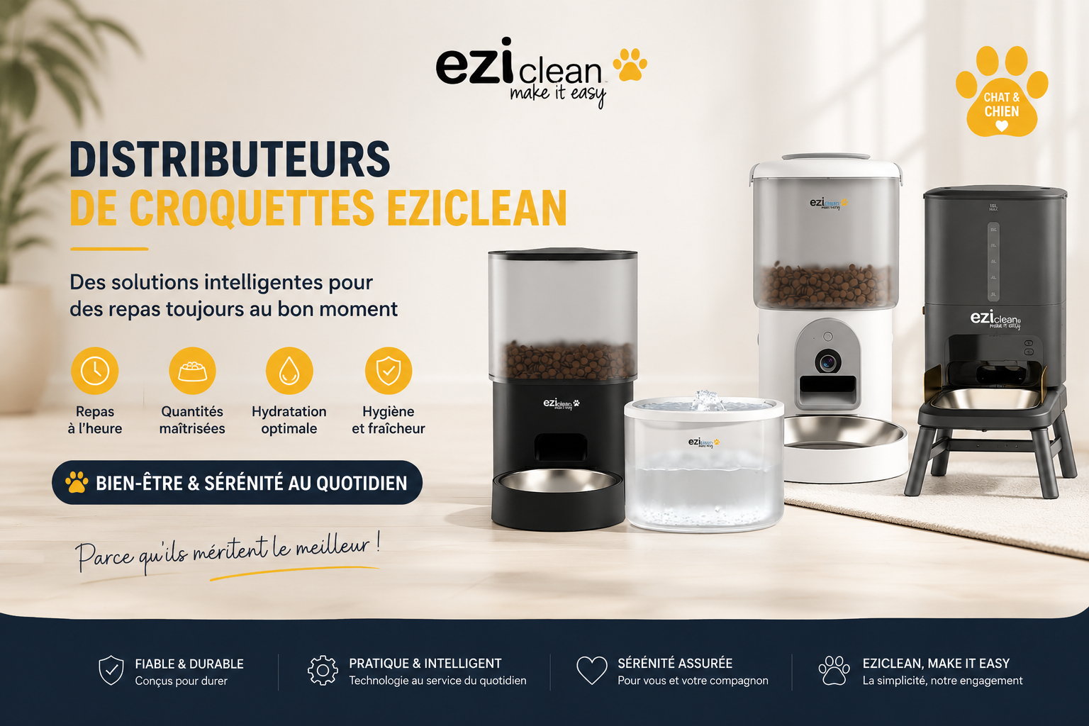 distributeur croquettes eziclean maroc