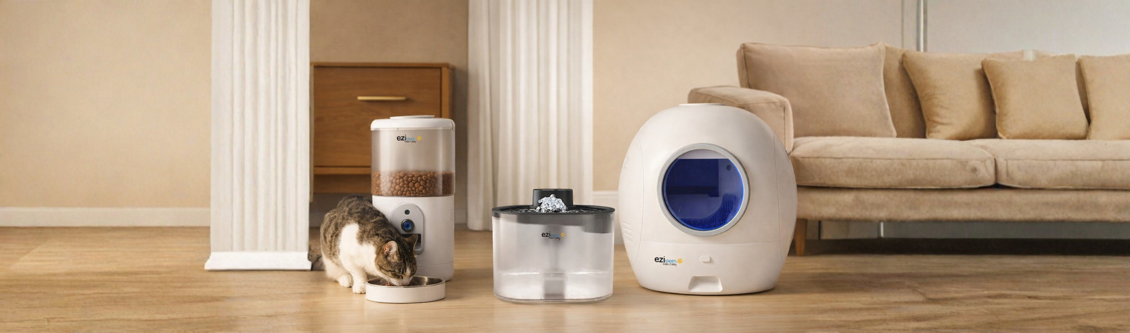 Litière Chat & Distributeur Croquettes | Solutions Animaux EZIclean Maroc