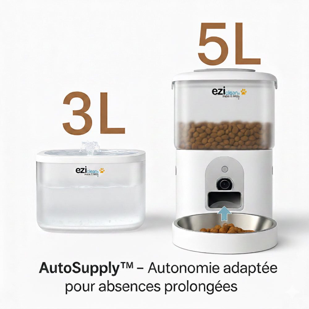 Distributeur de croquettes pour chat connecté EZIclean Nutribot C8 Ultra avec caméra HD