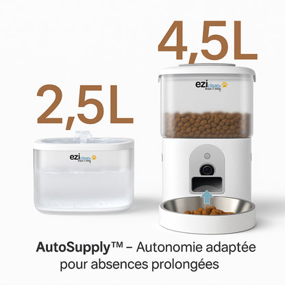 Distributeur de croquettes et fontaine pour chat et petit chien Nutribot CAM+ C8