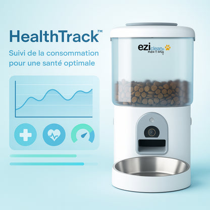 Distributeur de croquettes et fontaine pour chat et petit chien Nutribot CAM+ C8
