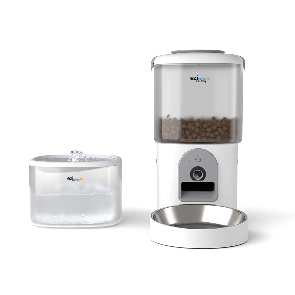 Distributeur de croquettes et fontaine pour chat et petit chien Nutribot CAM+ C8