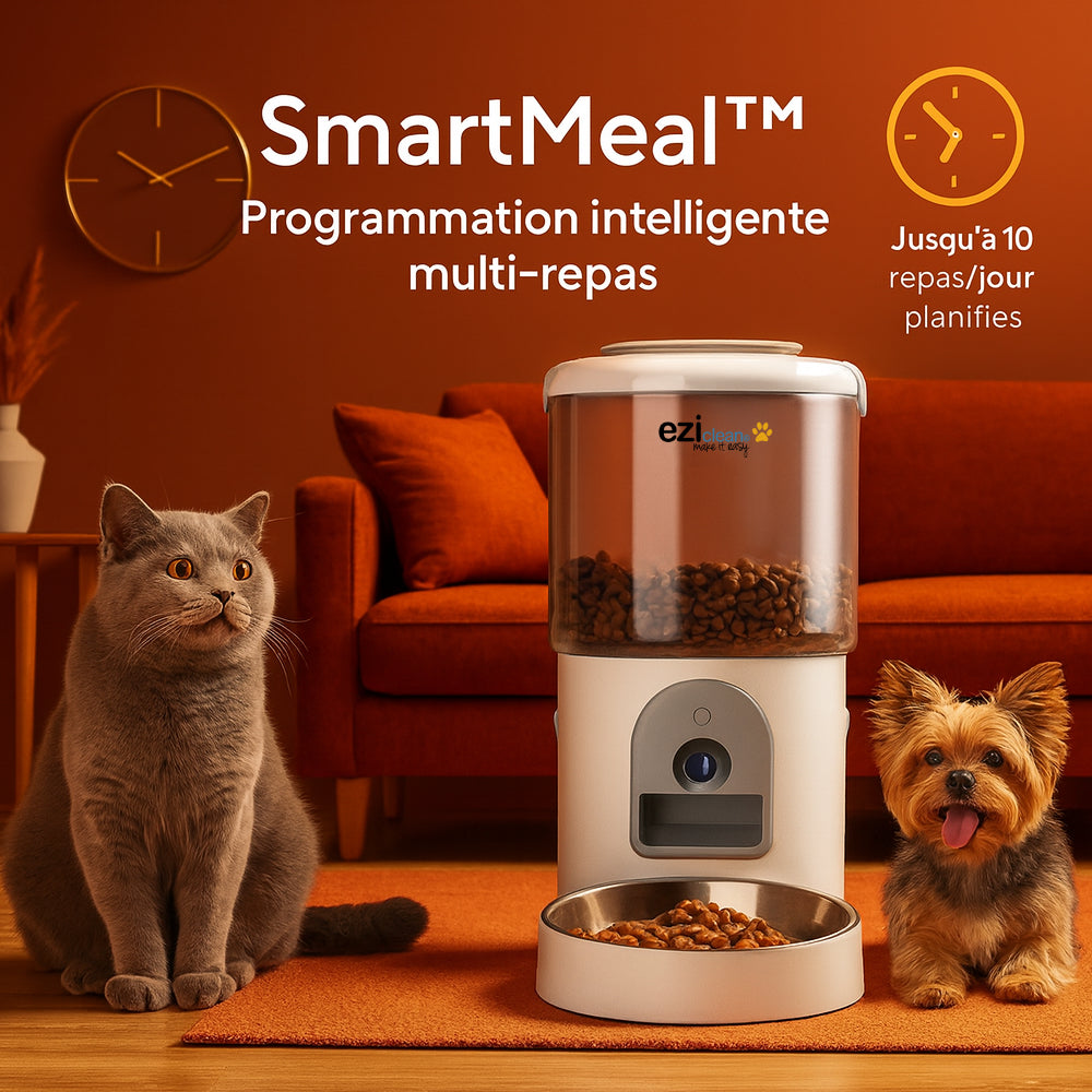 Distributeur de croquettes et fontaine pour chat et petit chien Nutribot CAM+ C8