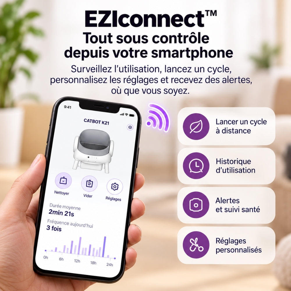 Litière autonettoyante connectée EZIclean K2i