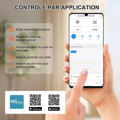 Litière robot autonettoyante connectée pour chat (jusqu&