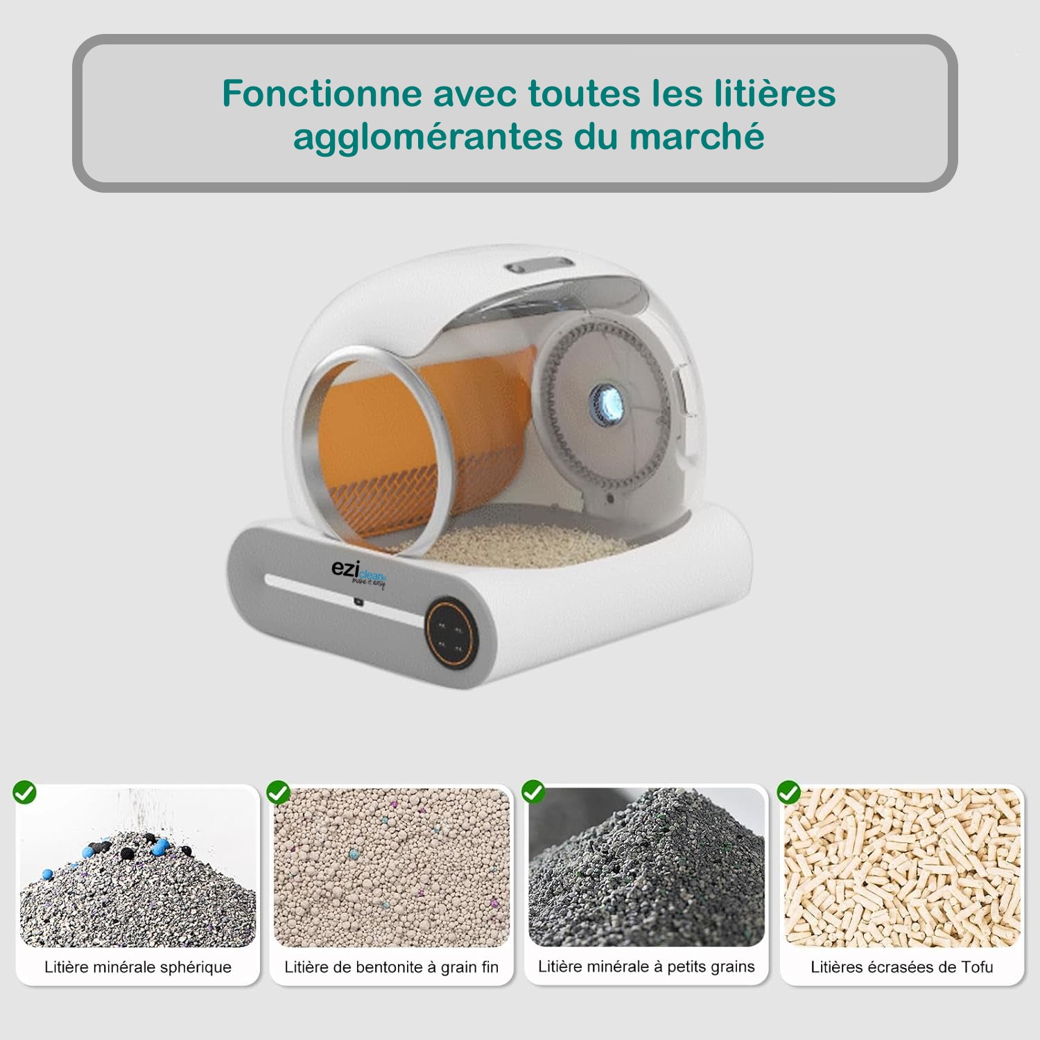 Litière robot autonettoyante connectée pour chat (jusqu&