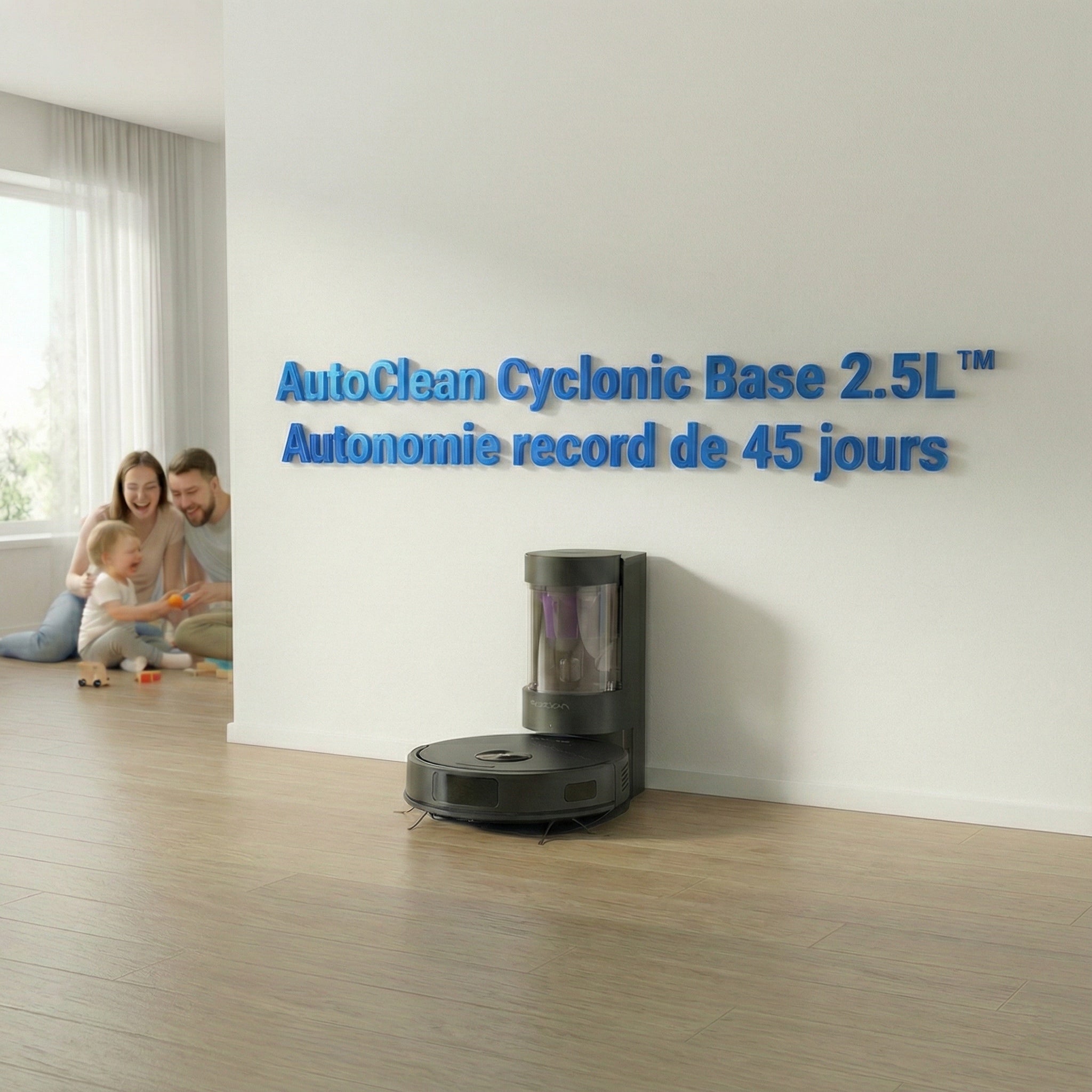 Robot aspirateur laveur gyro avec base aspirante EZiclean CYBERFLOW ULTRA