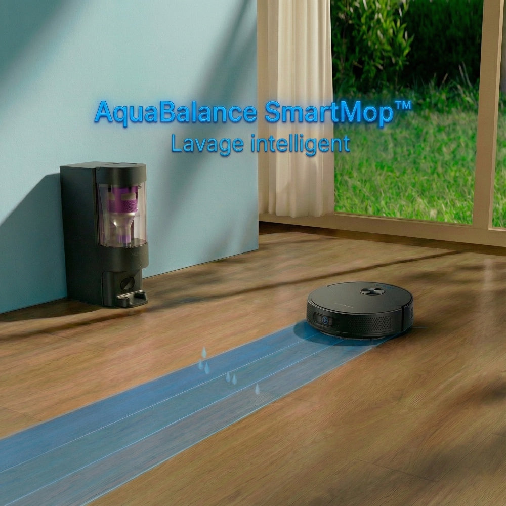 Robot aspirateur laveur gyro avec base aspirante EZiclean CYBERFLOW ULTRA