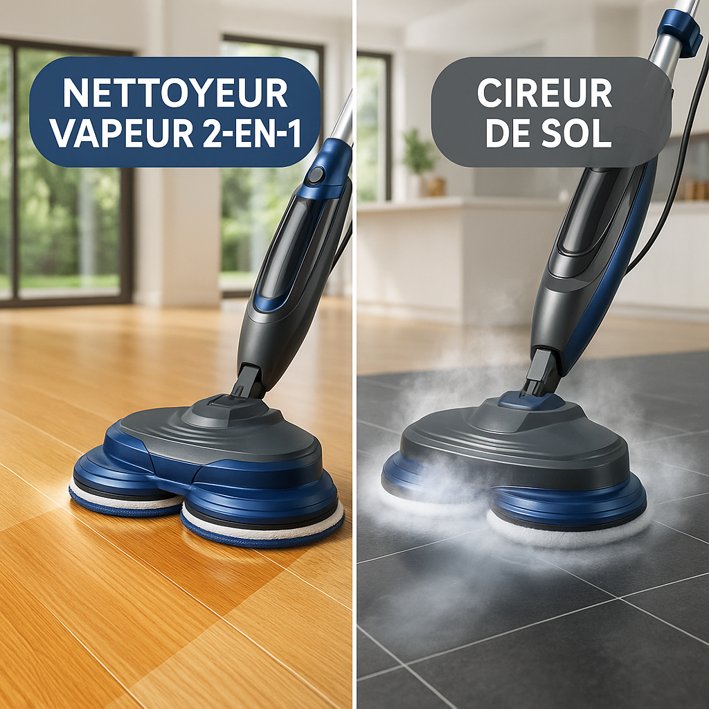 Nettoyeur Vapeur Balai EZIclean Cyclowave 360 - Cireur de sol - 2 en 1