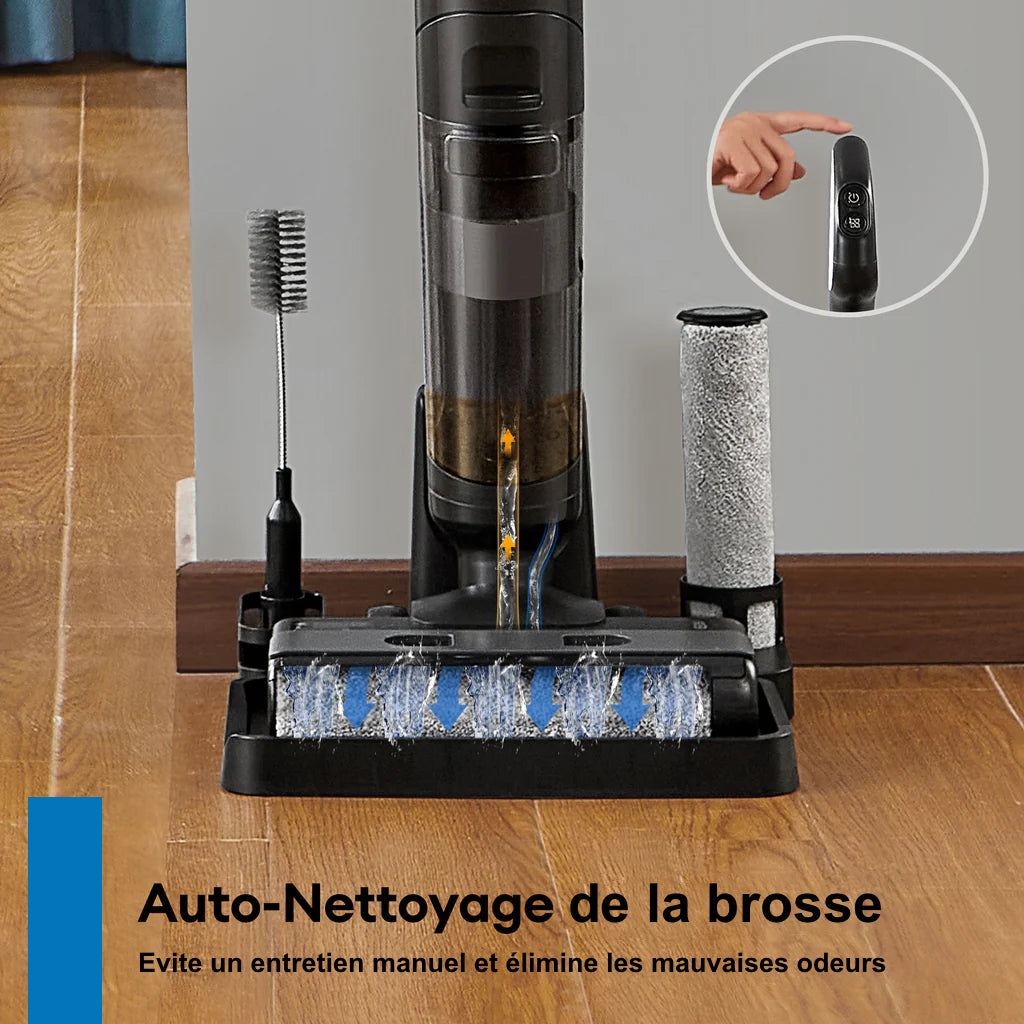 aspirataeur laveur eziclean P8 avec auto nettoyage de la brosse