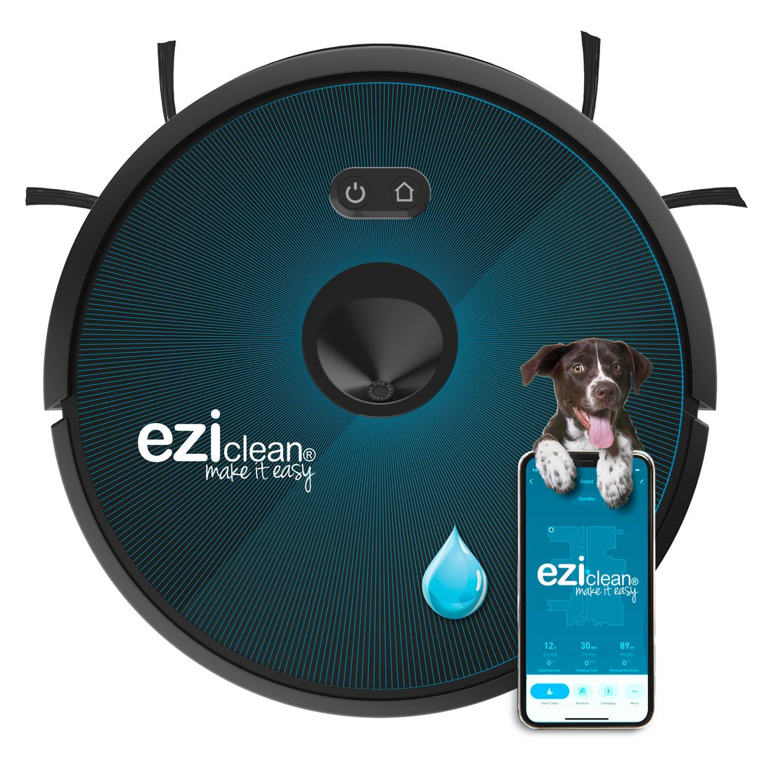 EZICLEAN - Robot aspirateur laveur connecté Aqua Xpert animal S250