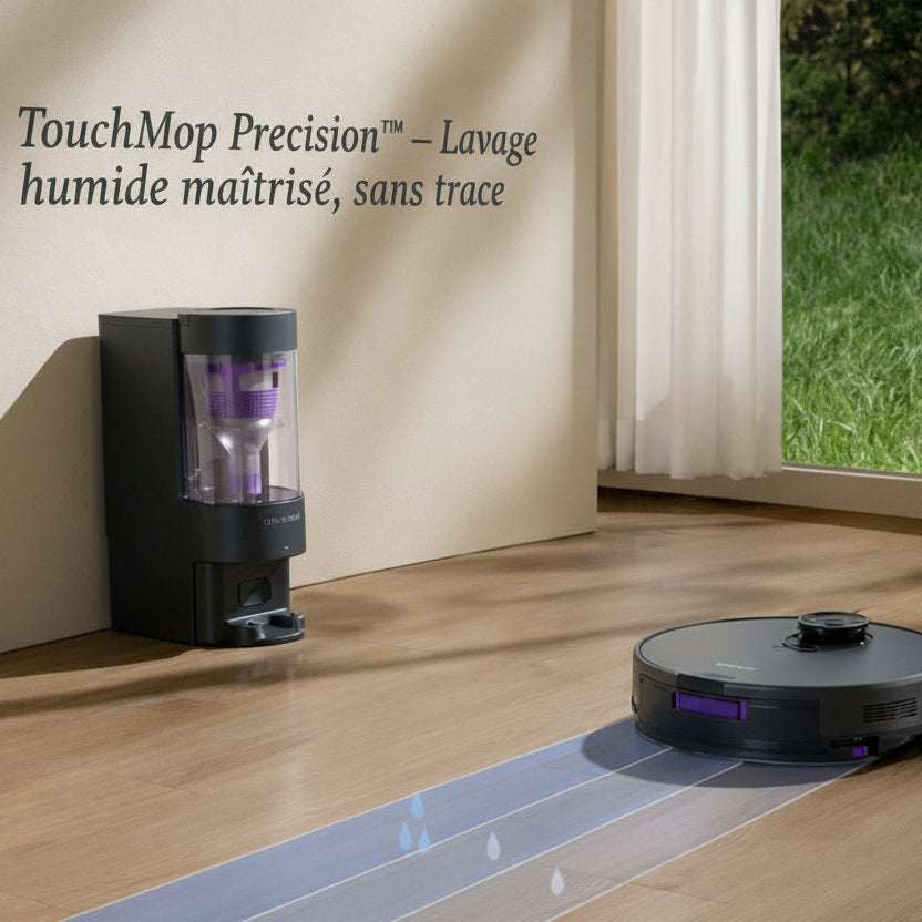 Robot aspirateur laveur LIDAR avec base aspirante EZicleaan Airflow ULTRA