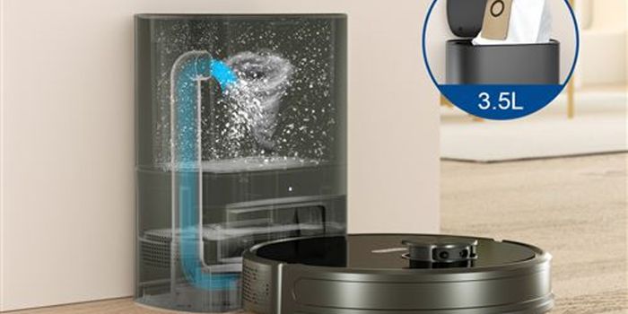robot aspirateur laveur connecté laser avec base aspirante