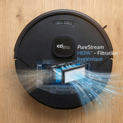 Robot aspirateur laveur LIDAR avec base aspirante EZicleaan Airflow ULTRA